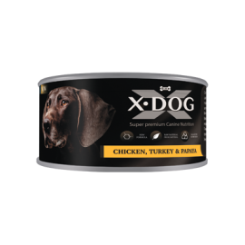 X-dog-Цыпленок с индейкой и папайей,160 г.